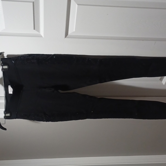 NWOT Cache black leggings w/ sequin lace - Picture 7 of 10